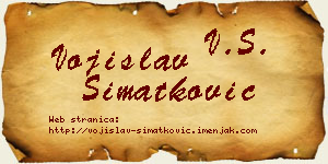 Vojislav Simatković vizit kartica